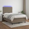 vidaXL &Kappa;&rho;&epsilon;&beta;ά&tau;&iota; Boxspring &mu;&epsilon; &Sigma;&tau;&rho;ώ&mu;&alpha; & LED Taupe 120x190 &epsilon;&kappa;. &Upsilon;&phi;&alpha;&sigma;&mu;ά&tau;&iota;&nu;&omicron;