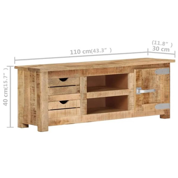 vidaXL Έπιπλο Τηλεόρασης 110 x 30 x 40 εκ. από Ακατέργαστο Ξύλο Μάνγκο