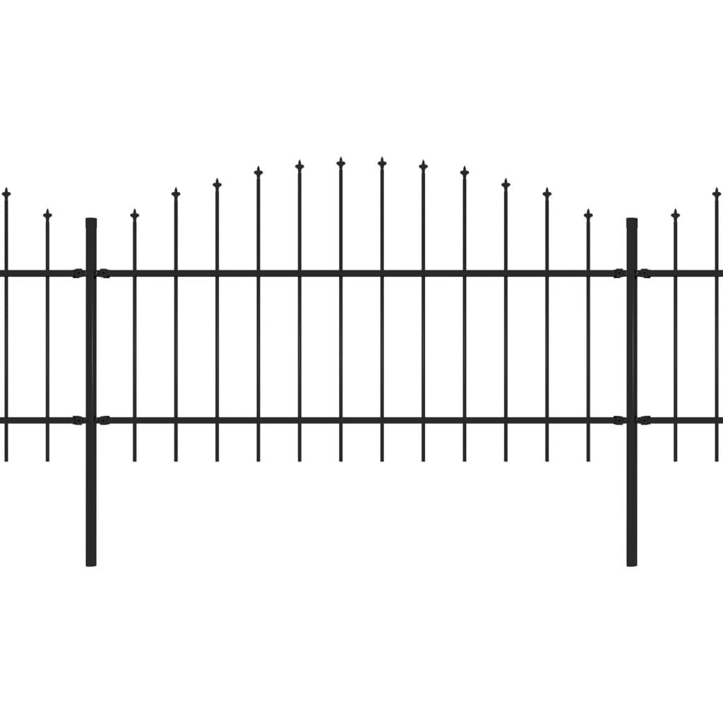 vidaXL Κάγκελα Περίφραξης με Λόγχες Μαύρα (1-1,25) x 6,8 μ. Ατσάλινα
