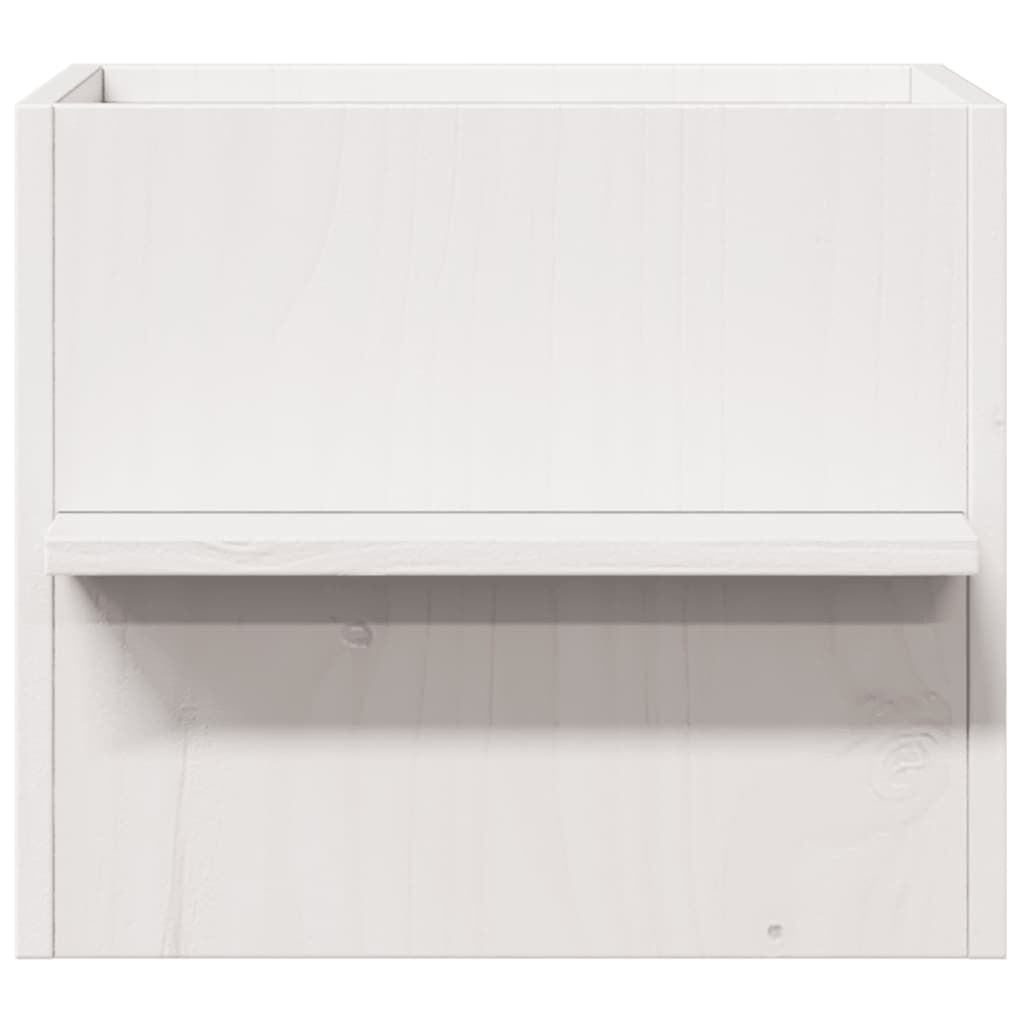 vidaXL σπιτάκι για γάτες λευκό 51x35x30 cm από μασίφ ξύλο πεύκο