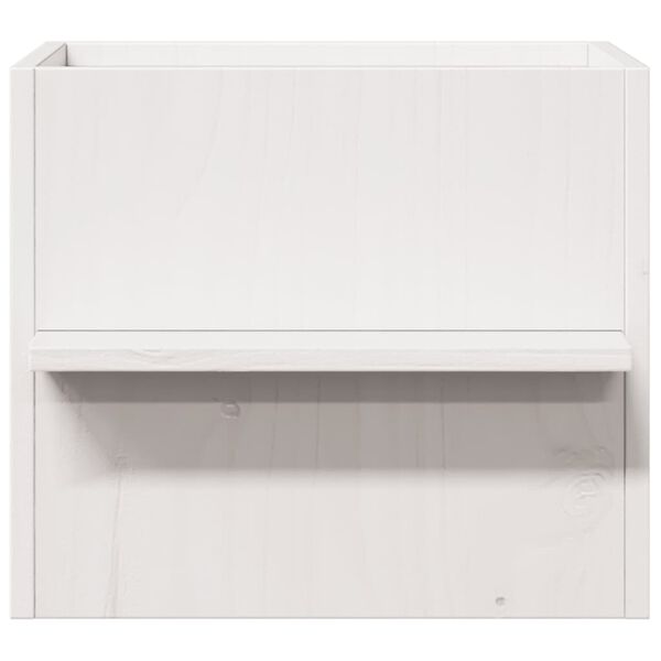 vidaXL σπιτάκι για γάτες λευκό 51x35x30 cm από μασίφ ξύλο πεύκο