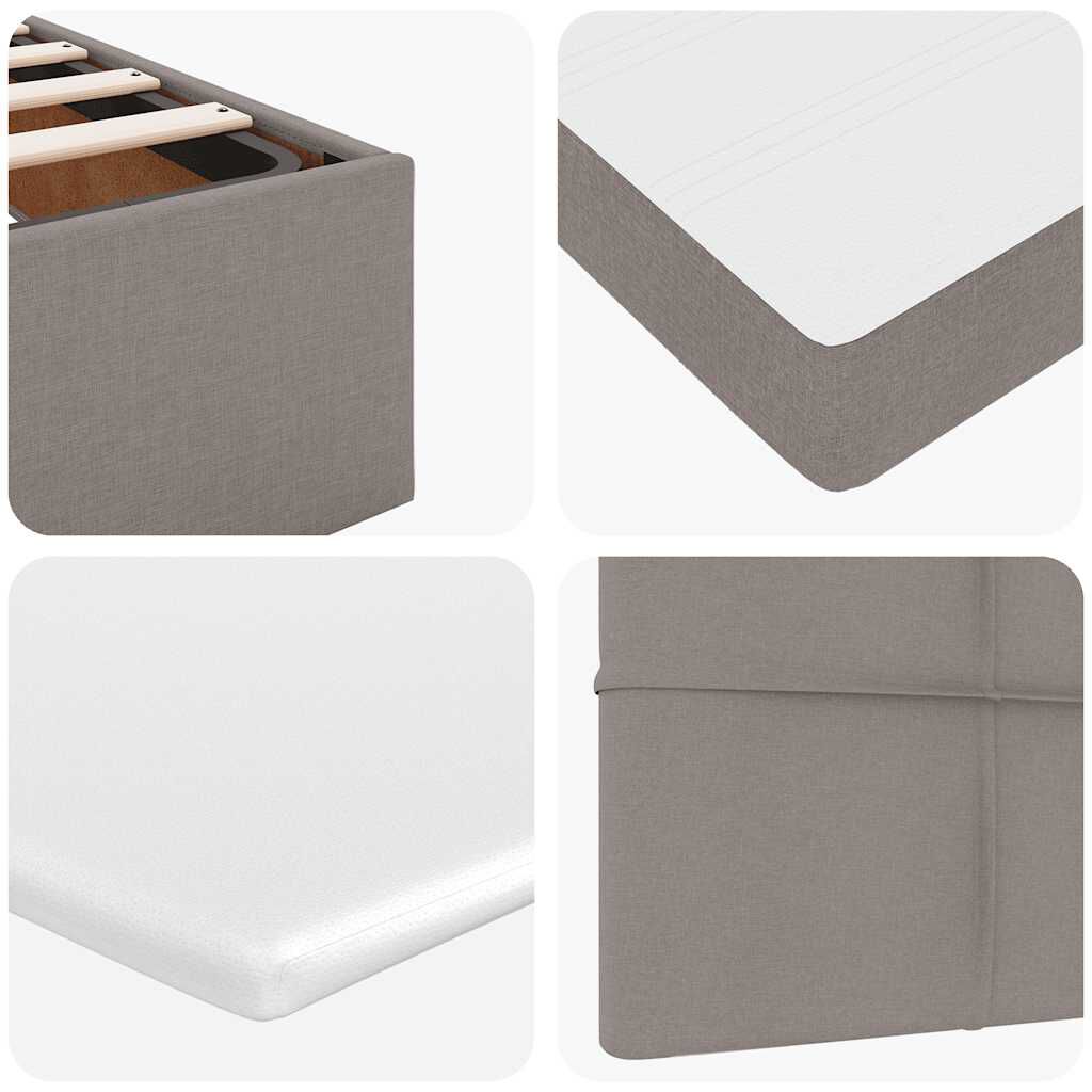 vidaXL Οθωμανικό κρεβάτι με στρώμα & LEDs Taupe 100x200 cm Ύφασμα