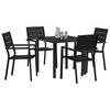 vidaXL Σέτ φαγητού για κήπο 5 pcs Μαύρο HDPE