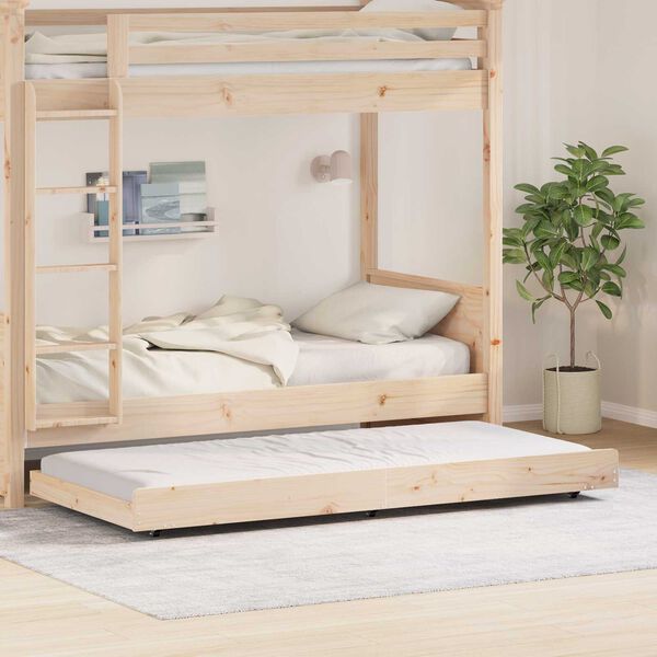 vidaXL Κρεβάτι Φυσικό Μασίφ ξύλο πεύκου 90 x 190 cm