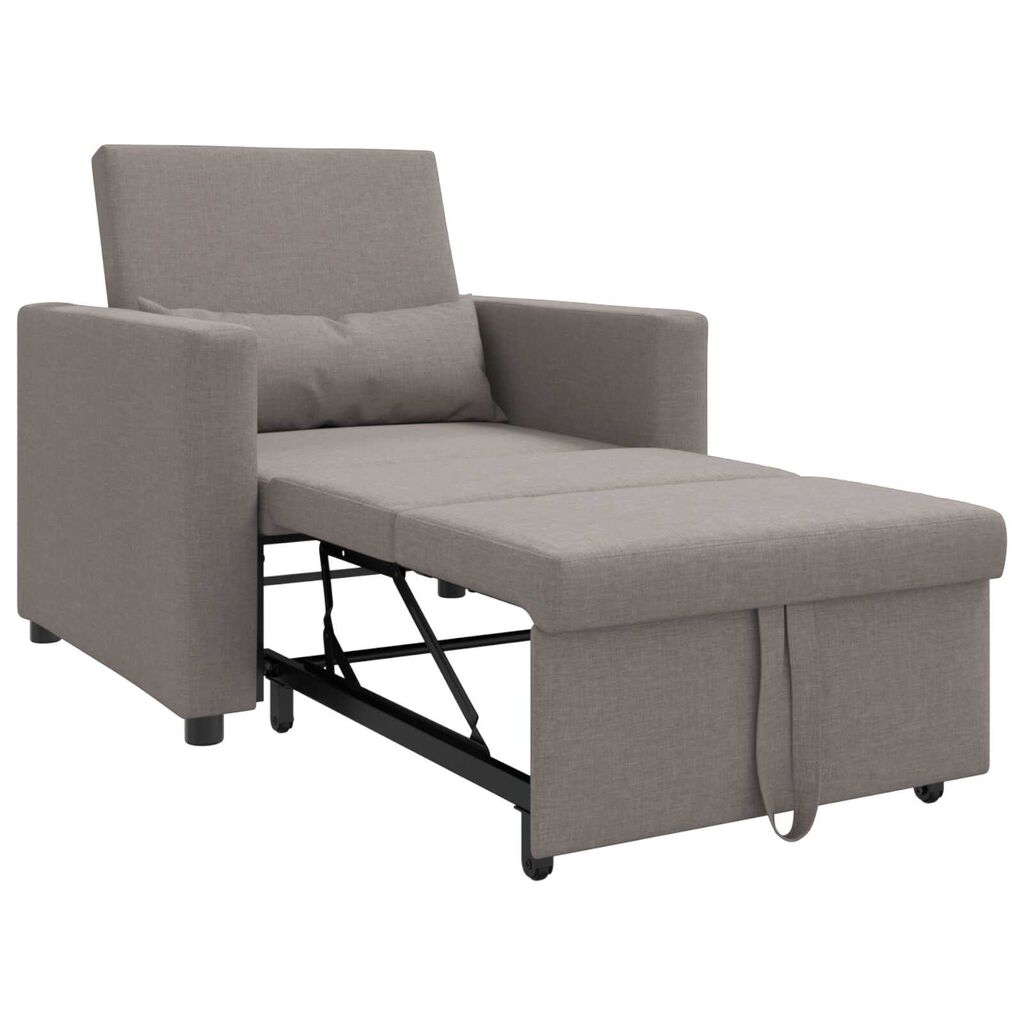 vidaXL Μονός καναπές-κρεβάτι Taupe 90 x 165 x 87 εκ. ύφασμα
