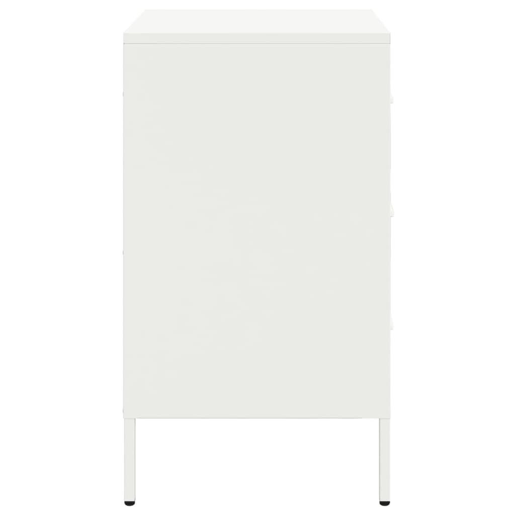 vidaXL Κομοδίνα 2 τεμ. Λευκά 36x39x68 εκ. από Χάλυβα