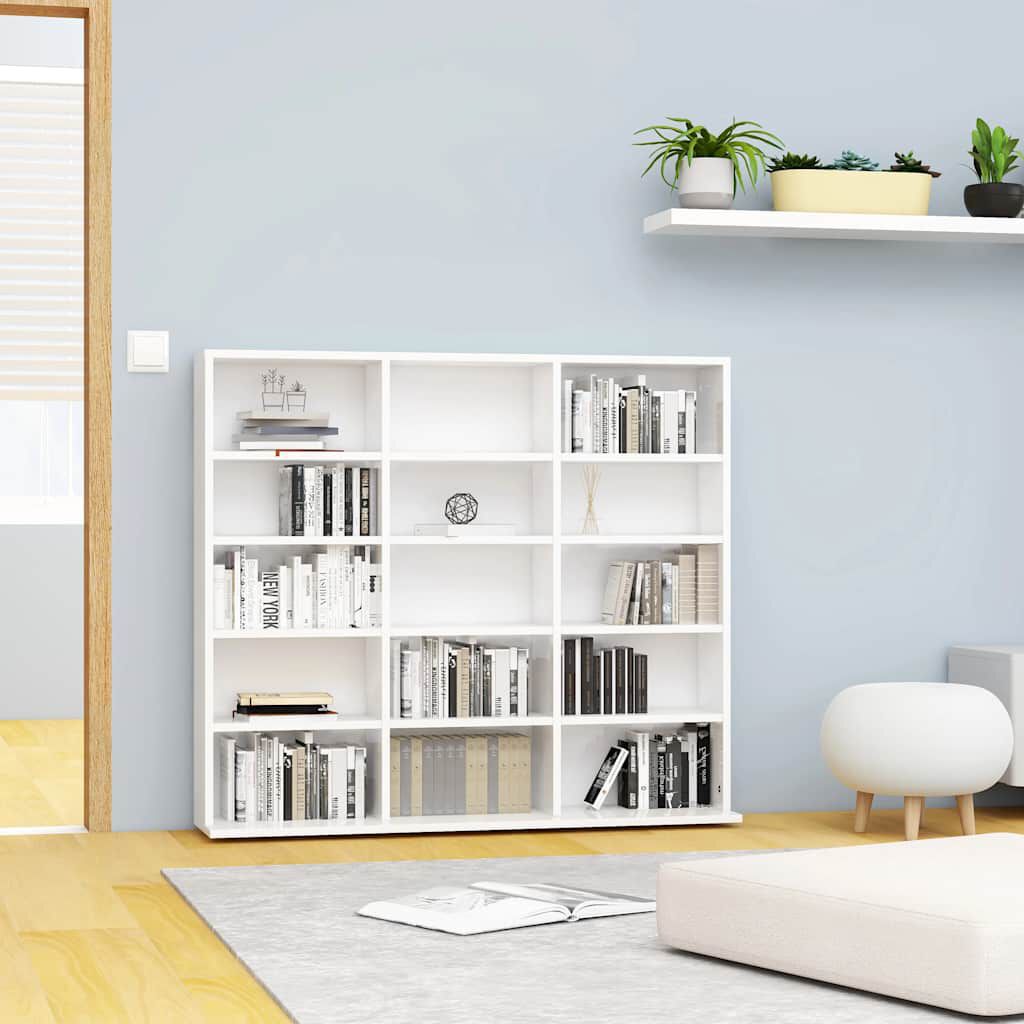 vidaXL Έπιπλο για CD Γυαλιστερό Λευκό 100 x 23 x 89,5 εκ. Επεξ. Ξύλο
