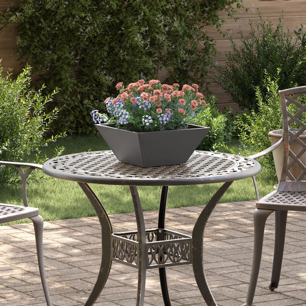vidaXL μεταλλική γλάστρα Μαύρη Μέταλλο 35 x 35 x 15 cm Ανθεκτική