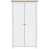 vidaXL Ντουλάπα BODO Λευκή/Καφέ 99x53,5x173 εκ. Μασίφ Ξύλο Πεύκου