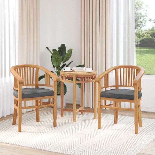 vidaXL Καρέκλες Κήπου 2 pcs Καφέ 63 x 58 x 89 εκ. Μασίφ ξύλο teak