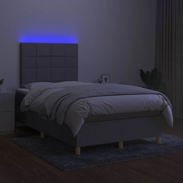 vidaXL &Kappa;&rho;&epsilon;&beta;ά&tau;&iota; Boxspring &mu;&epsilon; &Sigma;&tau;&rho;ώ&mu;&alpha; & LED &Alpha;&nu;.&Gamma;&kappa;&rho;&iota; 120x190&epsilon;&kappa;. &Upsilon;&phi;&alpha;&sigma;&mu;ά&tau;&iota;&nu;&omicron;