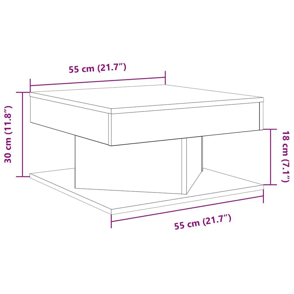 vidaXL Τραπεζάκι σαλονιού Παλιό ξύλο 55x55x30 cm Κατασκευασμένο ξύλο