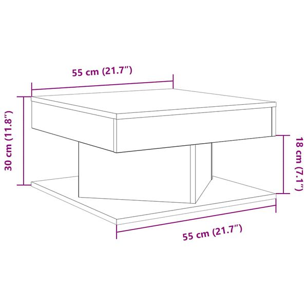 vidaXL Τραπεζάκι σαλονιού Παλιό ξύλο 55x55x30 cm Κατασκευασμένο ξύλο