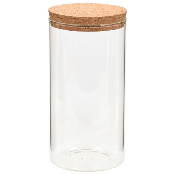 vidaXL Βάζα 6 τεμ. 1100 ml Γυάλινα με Καπάκι από Φελλό