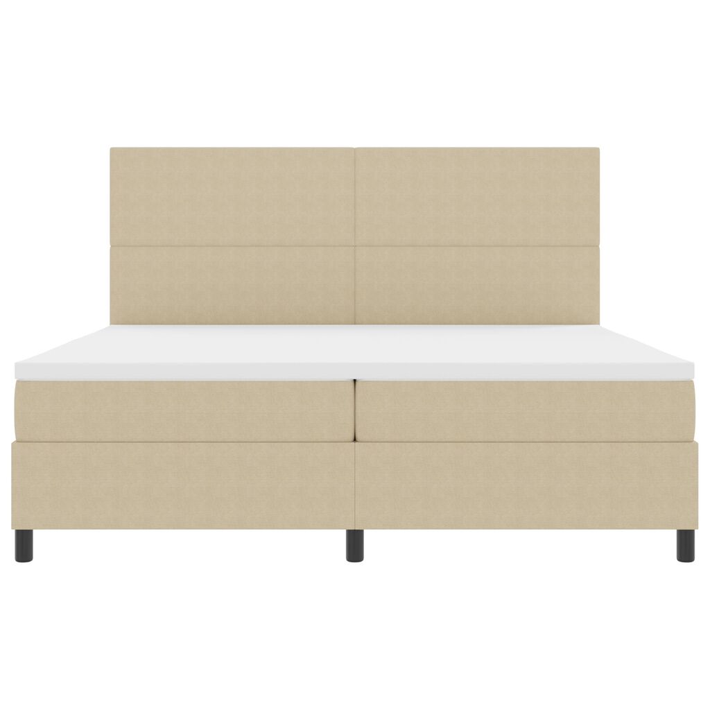 vidaXL Κρεβάτι Box Spring με Στρώμα & LED Φως Γκρί Πράσινο 200x200 εκ. Ύφασμα Σατέν