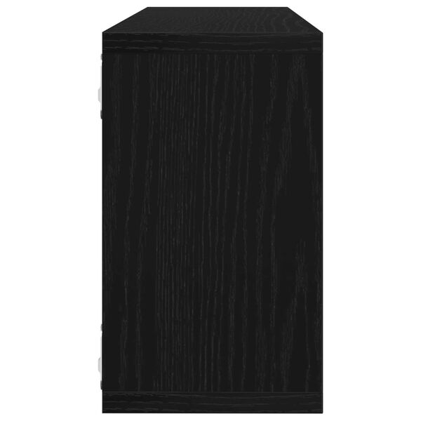 vidaXL Ράφια τοίχου 4 τεμ Μαύρο Δρύς 80x15x26 εκ. Επεξεργασμένο ξύλο