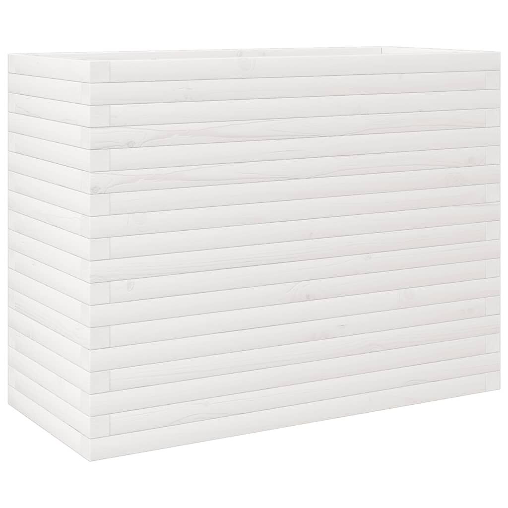 vidaXL Ζαρντινιέρα Κήπου Λευκή 90x40x68,5 εκ. από Μασίφ Ξύλο Πεύκου