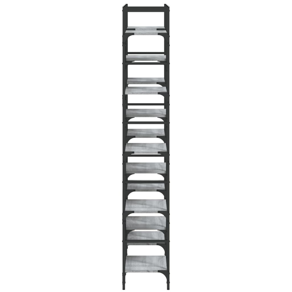 vidaXL Βιβλιοθήκη Γκρι Sonoma 127,5x28,5x172,5 εκ. Επεξεργασμένο Ξύλο