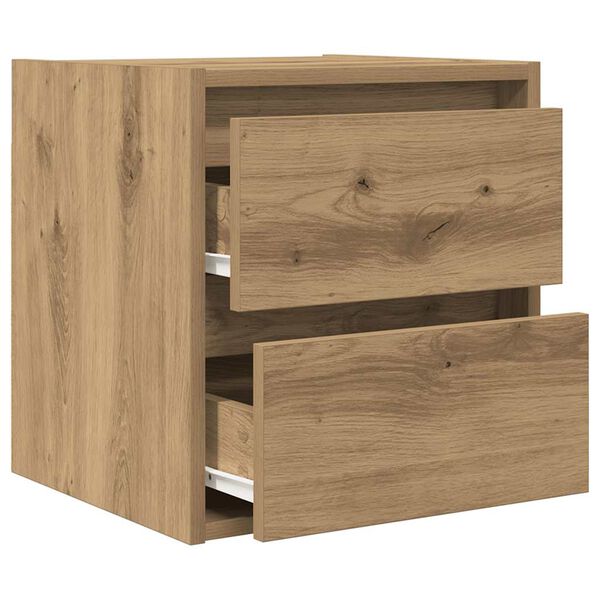 vidaXL Κομοδίνο Επιτοίχιο Αρτισιανή Δρυς 38x34x40 εκ.