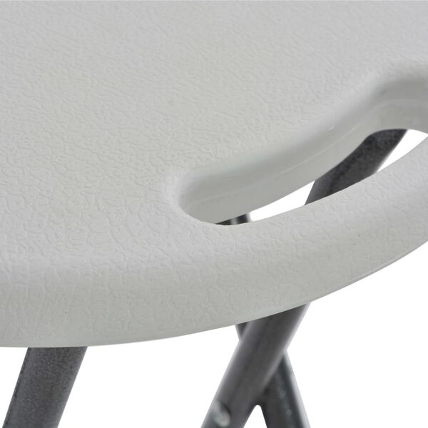 vidaXL Σκαμπό Μπαρ Πτυσσόμενα 2 τεμ. Λευκά από HDPE / Ατσάλι