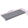 vidaXL Πατάκια Σκαλιών 30 τεμ. Ανοιχτό Γκρι 65x21x4 εκ. με Ορθογώνια Άκρη