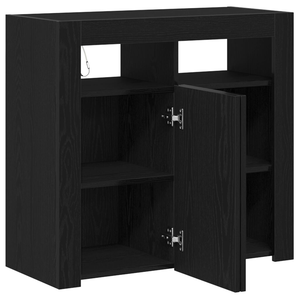 vidaXL Πλαϊνό γραφείο Μαύρο 80 x 35 x 75 cm Επεξεργασμένο ξύλο