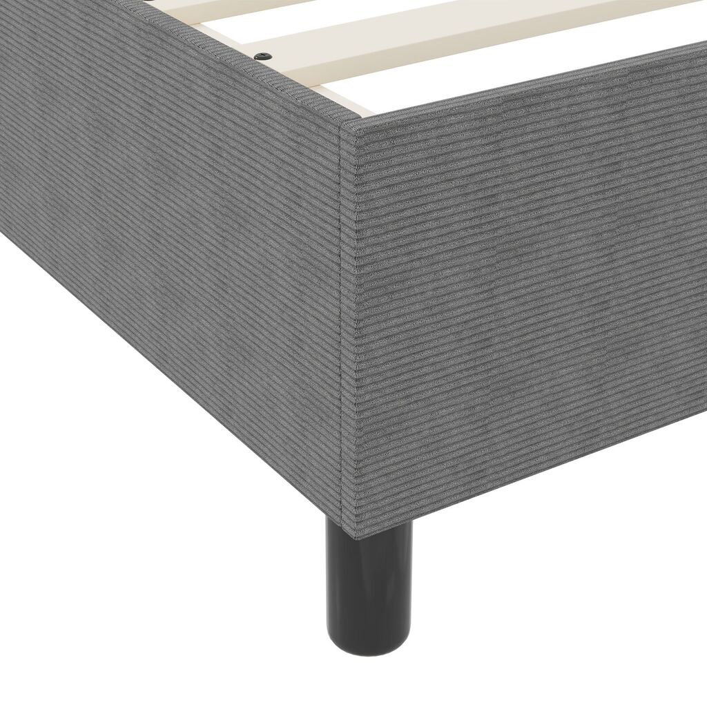 vidaXL Κρεβάτι με Βάση με Στρώμα Σκούρο Γκρι 140x200 εκ. Υφασμάτινη Βελούδο