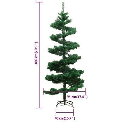 vidaXL Χριστουγεν. Δέντρο Προφωτισμένο Στριφτό Βάση Πράσινο 180 εκ PVC