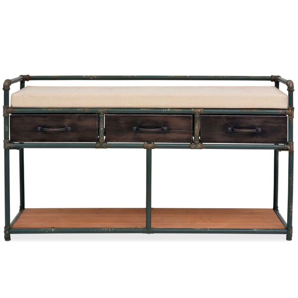 vidaXL Πάγκος Αποθήκευσης 107,5 x 34,5 x 59 εκ. με Μαξιλάρι