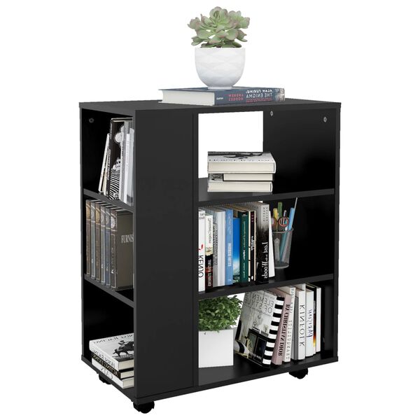 vidaXL Ντουλάπι Τροχήλατο Μαύρο 60 x 35 x 75 εκ. από Επεξ. Ξύλο
