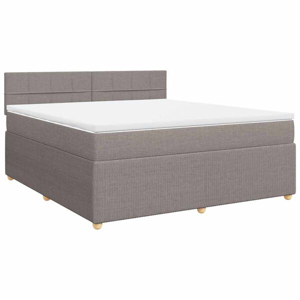 vidaXL &Kappa;&rho;&epsilon;&beta;ά&tau;&iota; Boxspring &mu;&epsilon; &Sigma;&tau;&rho;ώ&mu;&alpha; Taupe 180x200 &epsilon;&kappa;. &Upsilon;&phi;&alpha;&sigma;&mu;ά&tau;&iota;&nu;&omicron;