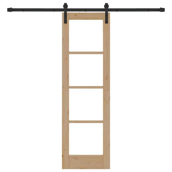 vidaXL Συρόμενη Πόρτα ORKDAL Καφέ 61 x 198.5 εκ. Μασίφ ξύλο πεύκου