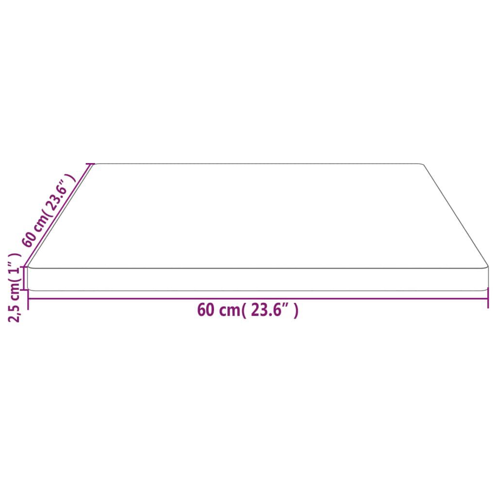 vidaXL Επιφάνεια Τραπεζιού Τετράγωνη 60x60x2,5 εκ. Μασίφ Ξύλο Πεύκου