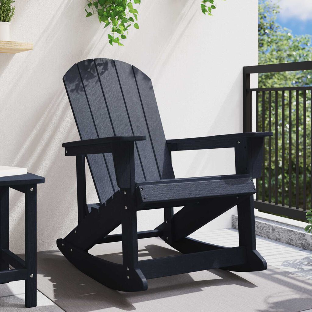 vidaXL κουνιστή καρέκλα Adirondack Ναυτικό μπλε 73.5x92x90 cm HDPE