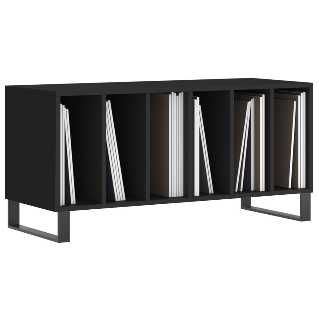 vidaXL Έπιπλο Δίσκων Μαύρο 100 x 38 x 48 εκ. από Επεξεργασμένο Ξύλο