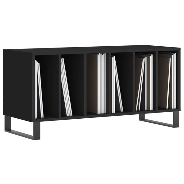 vidaXL Έπιπλο Δίσκων Μαύρο 100 x 38 x 48 εκ. από Επεξεργασμένο Ξύλο