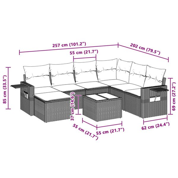 vidaXL &Sigma;&alpha;&lambda;ό&nu;&iota; &Kappa;ή&pi;&omicron;&upsilon; &Sigma;&epsilon;&tau; 8 &Tau;&epsilon;&mu;&alpha;&chi;ί&omega;&nu; &Gamma;&kappa;&rho;&iota; &Sigma;&upsilon;&nu;&theta;&epsilon;&tau;&iota;&kappa;ό &Rho;&alpha;&tau;ά&nu; &mu;&epsilon; &Mu;&alpha;&xi;&iota;&lambda;ά&rho;&iota;&alpha;