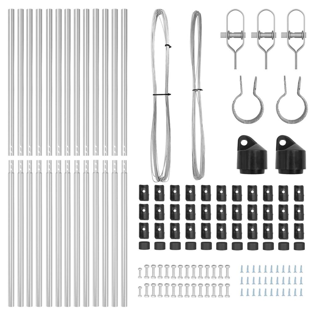vidaXL Πό posts φράχτη 13 pcs Ασημί Ø32mm 170 εκ Γαλβανισμένος χάλυβας