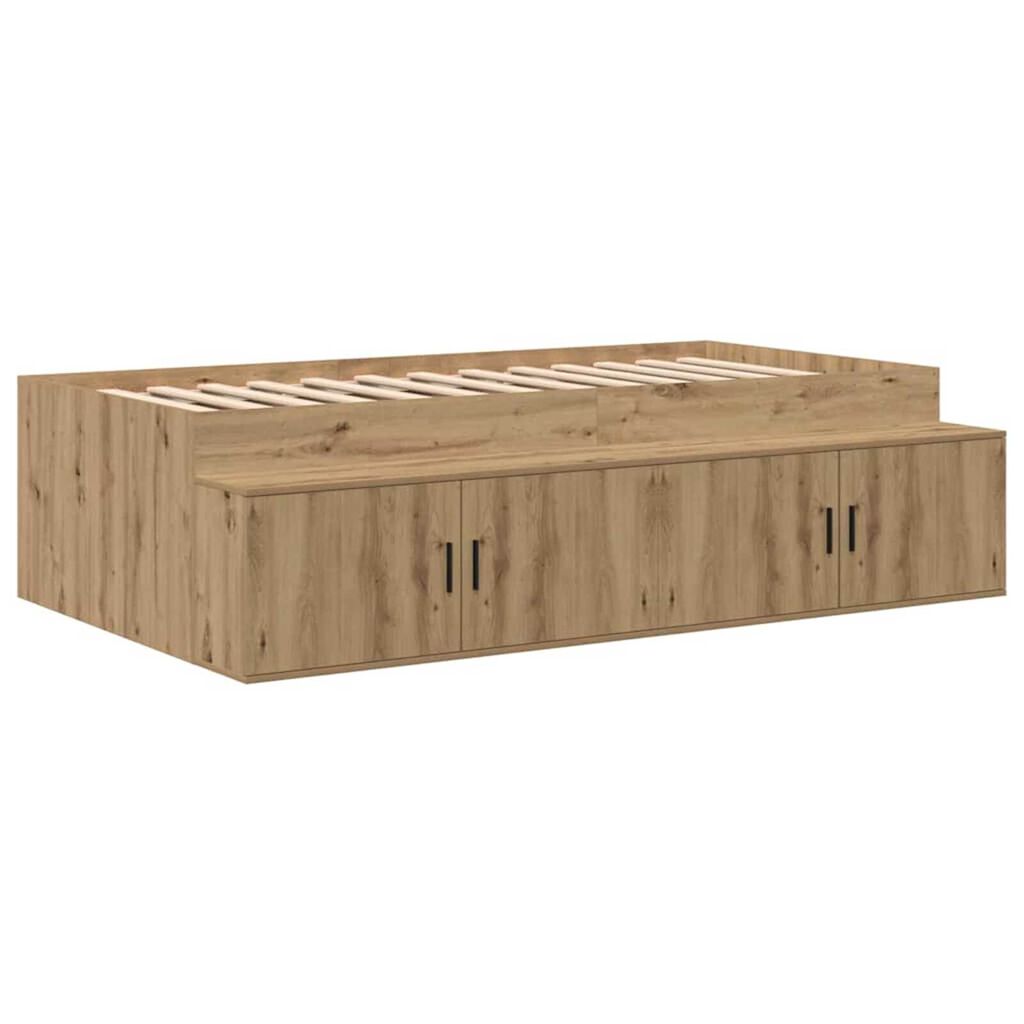 vidaXL Κρεβάτι με αποθηκευτικό χώρο artisan δρυς 100 x 200 cm