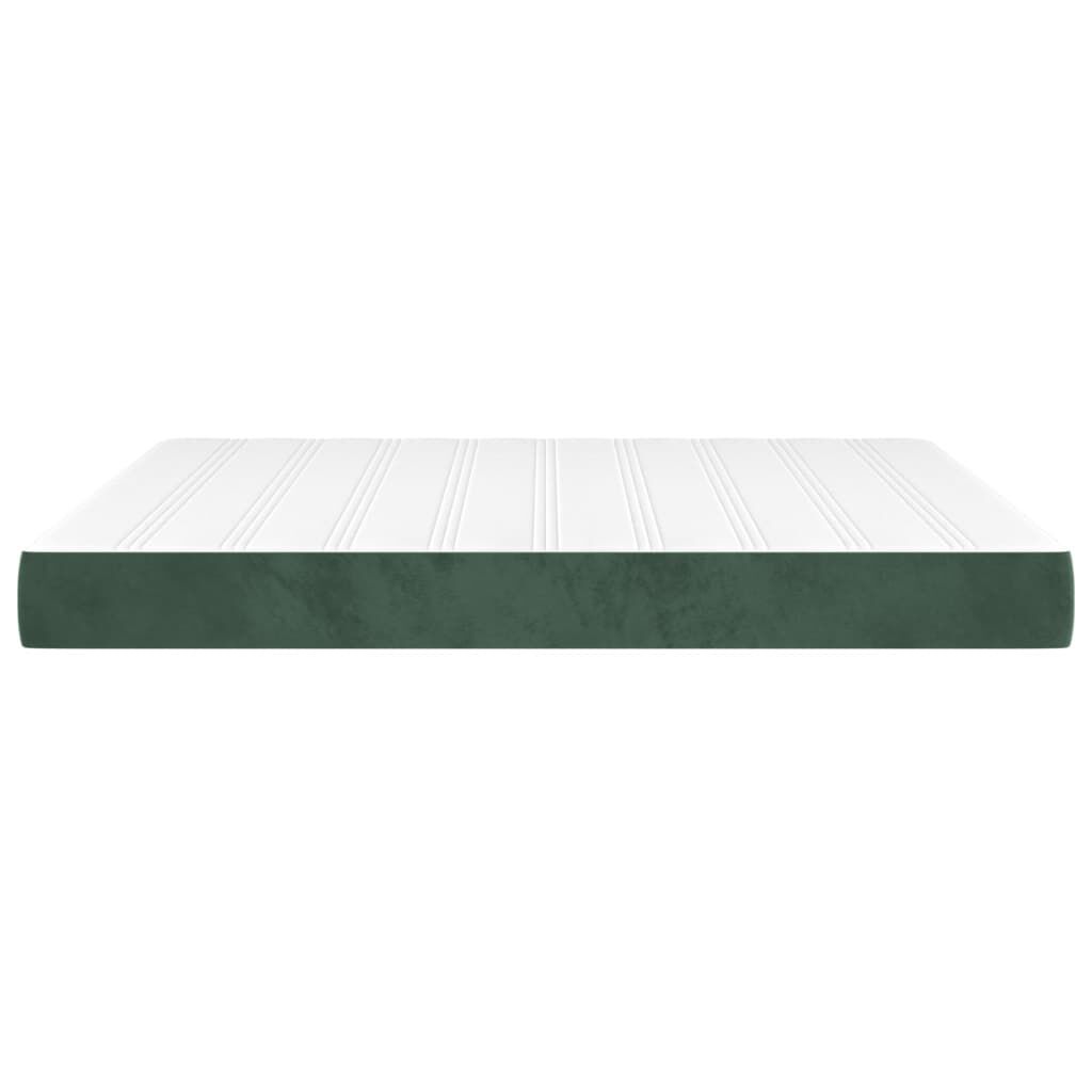 vidaXL Στρώμα με Pocket Springs Σκούρο Πράσινο180x200x20 εκ. Βελούδινο