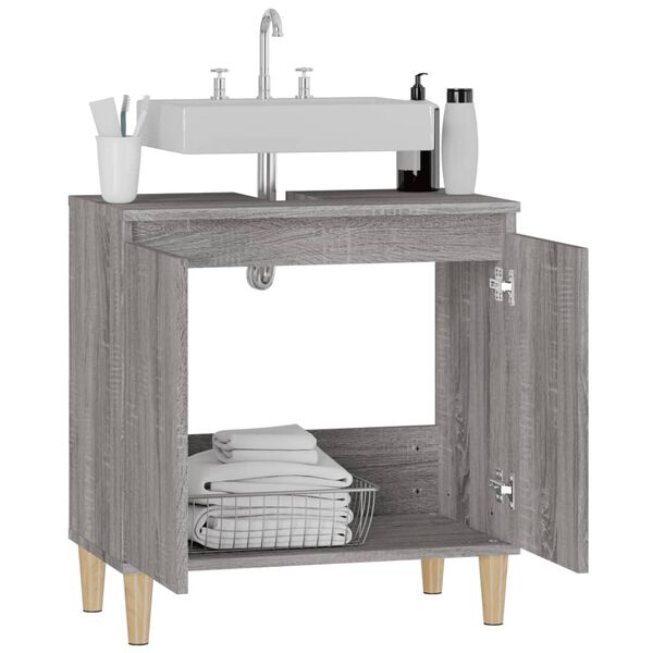vidaXL Ντουλάπι Νιπτήρα Grey Sonoma 58 x 33 x 60 εκ. Επεξεργ. Ξύλο
