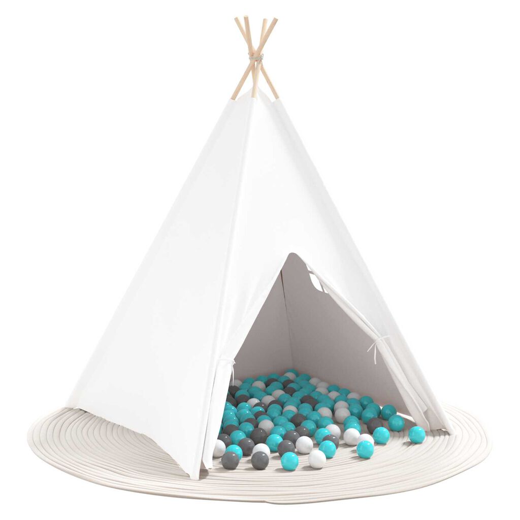 vidaXL Σκηνίτσα Teepee Λευκό 120 x 120 x 150 cm Υφάσμα, Πλαστικό
