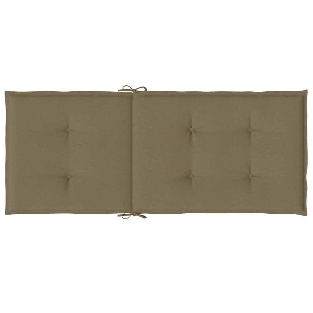 vidaXL Μαξιλάρια Καρέκλας Κήπου Πλάτη 2τεμ Taupe 120x50x4 εκ. Ύφασμα