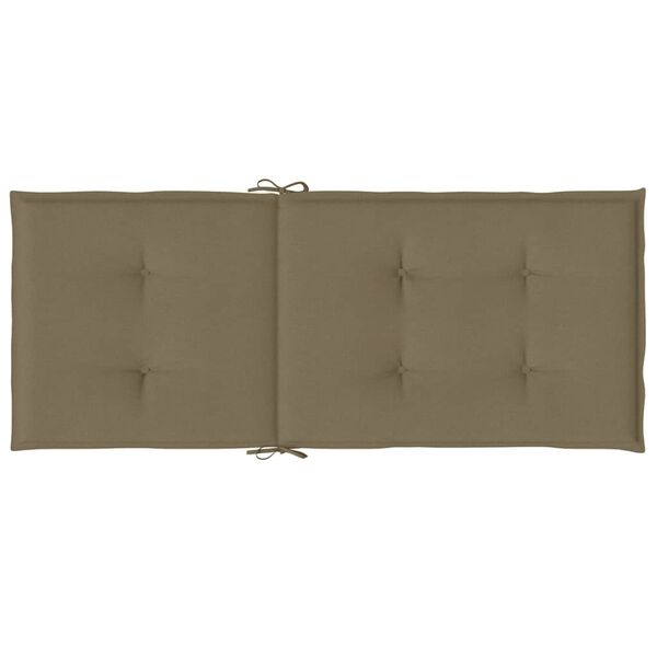 vidaXL Μαξιλάρια Καρέκλας Κήπου Πλάτη 2τεμ Taupe 120x50x4 εκ. Ύφασμα
