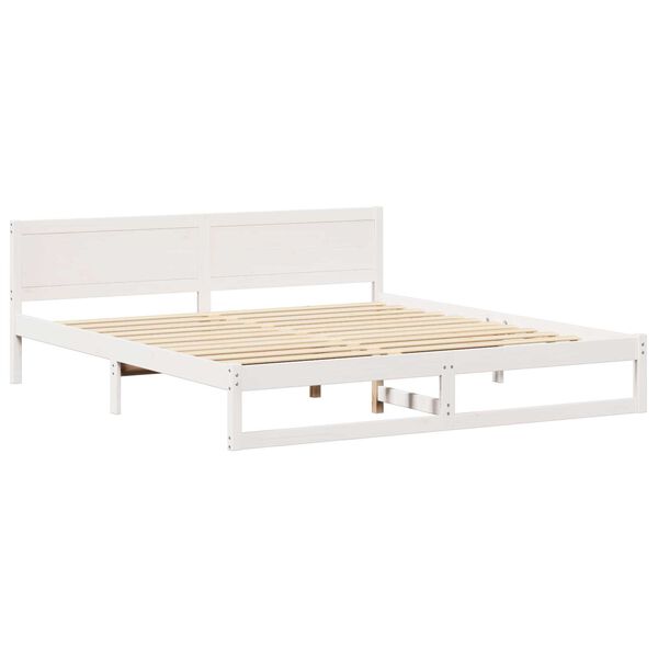 vidaXL Σκελετός Κρεβατιού Λευκό 200 x 200 cm Μασίφ ξύλο πεύκου