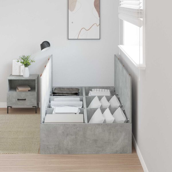 vidaXL Κρεβάτι αποθήκευσης Concrete Grey, 75x190 cm, από επεξεργασμένο ξύλο.