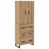 vidaXL Highboard με συρτάρι 2 pcs Artisan Oak Σύνθετο Ξύλο και Γυαλί