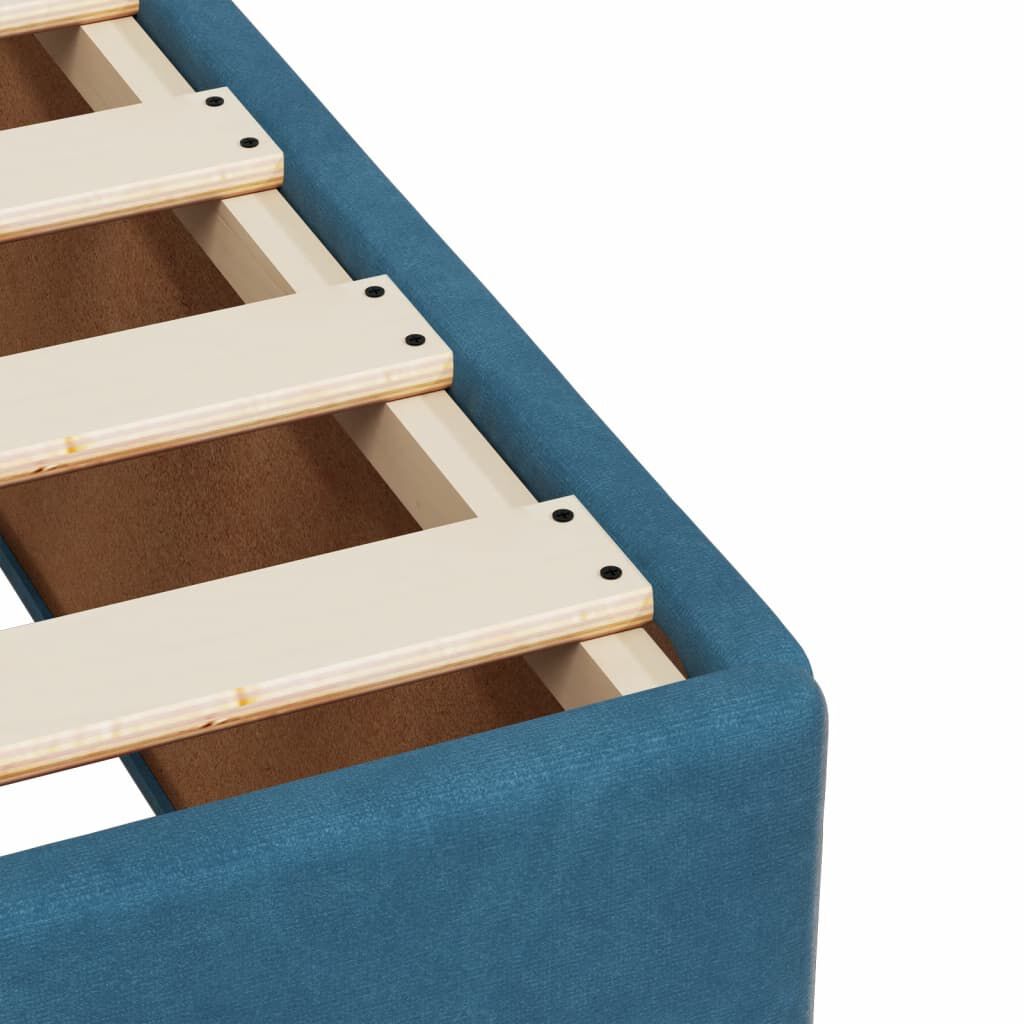 vidaXL Κρεβάτι Boxspring με Στρώμα Σκούρο Μπλε 90x200 εκ. Βελούδινο