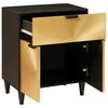 vidaXL Κομοδίνο Μαύρο και Χρυσό 50 x 33 x 60 εκ Μασίφ ξύλο μάνγκο