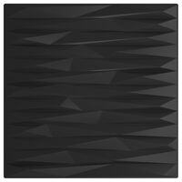 vidaXL Πάνελ Τοίχου 12 τεμ. Μαύρα Σχέδιο Πέτρα 50 x 50 εκ. 3 μ² EPS
